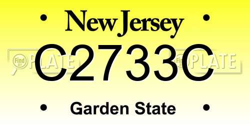 C2733C New Jersey License Plate
