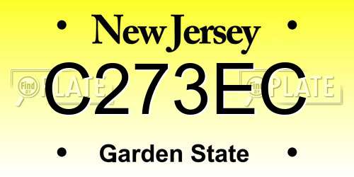 C273EC New Jersey License Plate