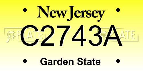 C2743A New Jersey License Plate
