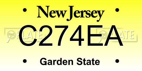 C274EA New Jersey License Plate