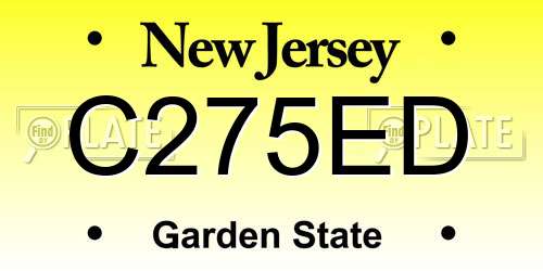 C275ED New Jersey License Plate