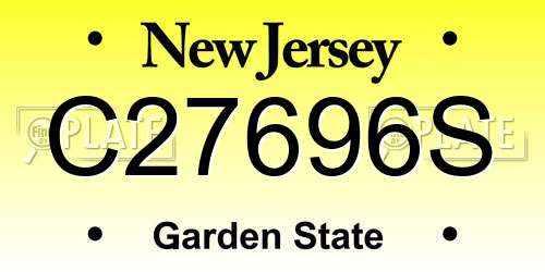 C27696S New Jersey License Plate