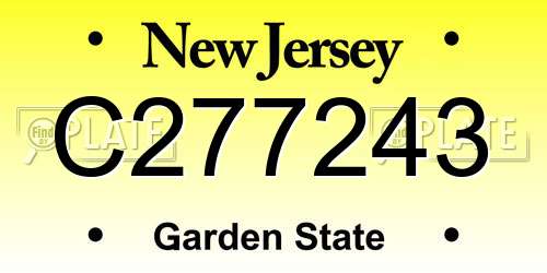 C277243 New Jersey License Plate