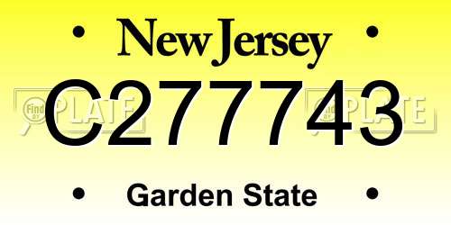 C277743 New Jersey License Plate