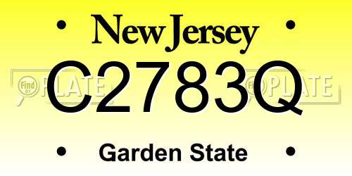 C2783Q New Jersey License Plate