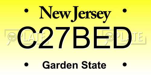 C27BED New Jersey License Plate