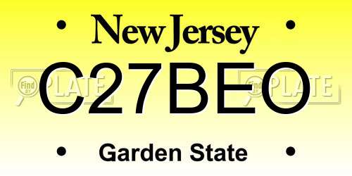 C27BEO New Jersey License Plate