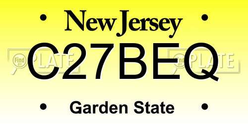 C27BEQ New Jersey License Plate