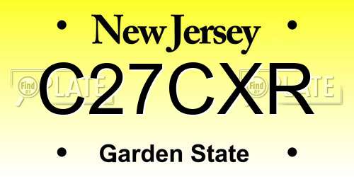 C27CXR New Jersey License Plate