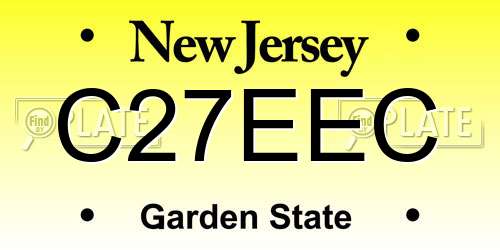 C27EEC New Jersey License Plate