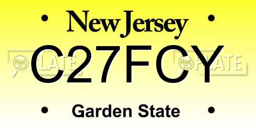 C27FCY New Jersey License Plate