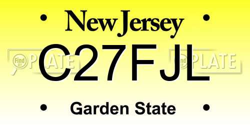 C27FJL New Jersey License Plate
