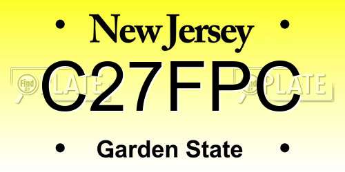C27FPC New Jersey License Plate