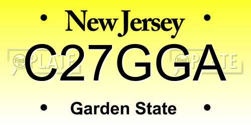 C27GGA New Jersey License Plate