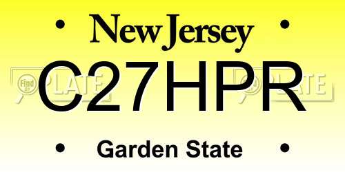 C27HPR New Jersey License Plate