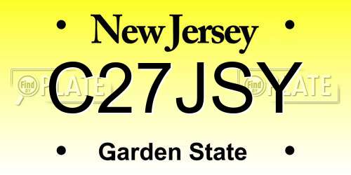C27JSY New Jersey License Plate