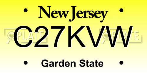 C27KVW New Jersey License Plate