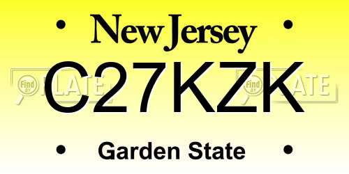 C27KZK New Jersey License Plate