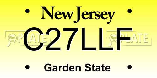 C27LLF New Jersey License Plate