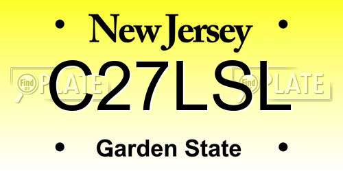 C27LSL New Jersey License Plate