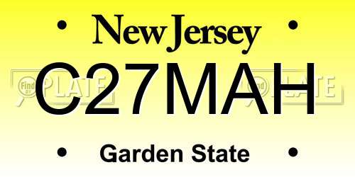 C27MAH New Jersey License Plate