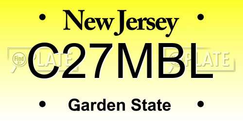 C27MBL New Jersey License Plate
