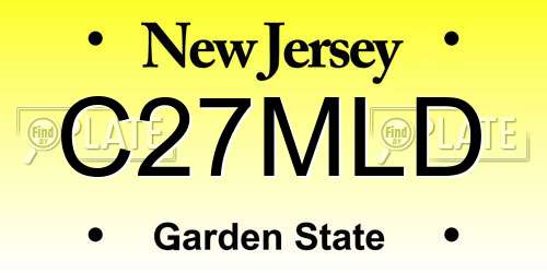 C27MLD New Jersey License Plate