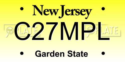 C27MPL New Jersey License Plate