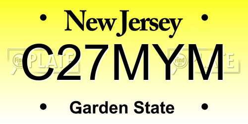 C27MYM New Jersey License Plate
