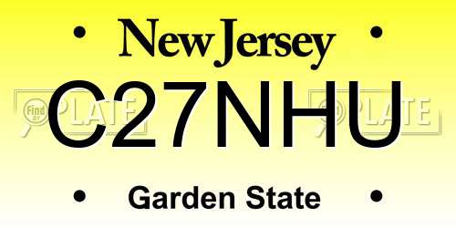 C27NHU New Jersey License Plate