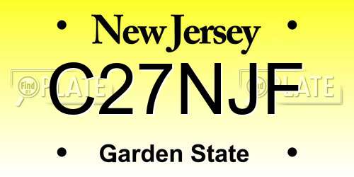 C27NJF New Jersey License Plate