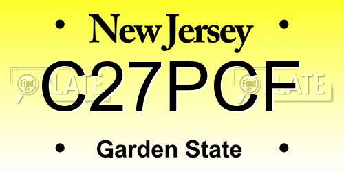 C27PCF New Jersey License Plate