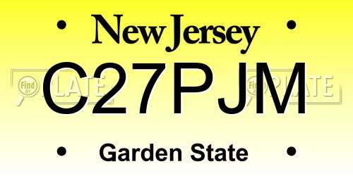 C27PJM New Jersey License Plate