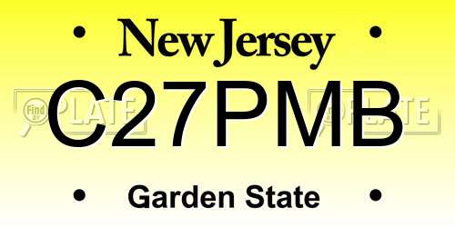 C27PMB New Jersey License Plate