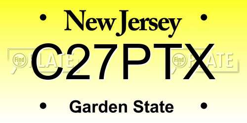 C27PTX New Jersey License Plate