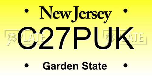 C27PUK New Jersey License Plate