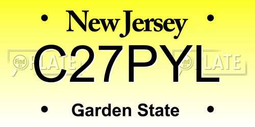 C27PYL New Jersey License Plate