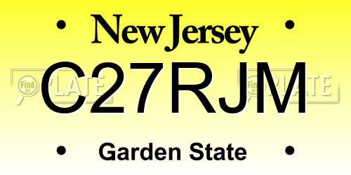 C27RJM New Jersey License Plate