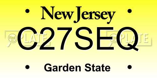 C27SEQ New Jersey License Plate