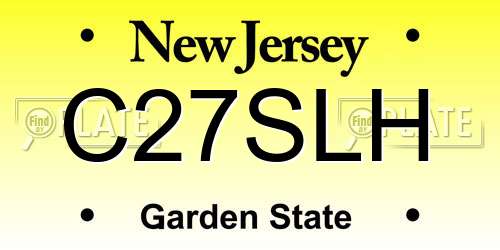 C27SLH New Jersey License Plate