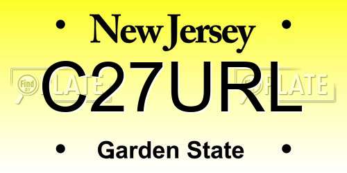 C27URL New Jersey License Plate