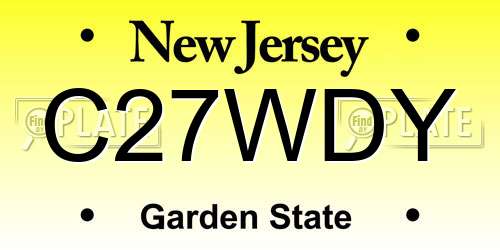 C27WDY New Jersey License Plate