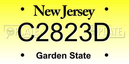 C2823D New Jersey License Plate