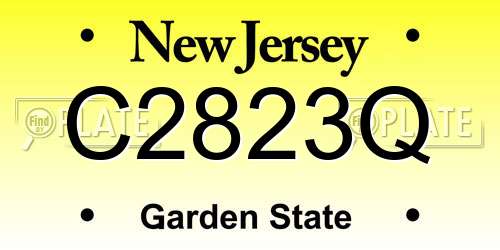 C2823Q New Jersey License Plate