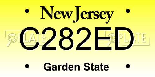 C282ED New Jersey License Plate
