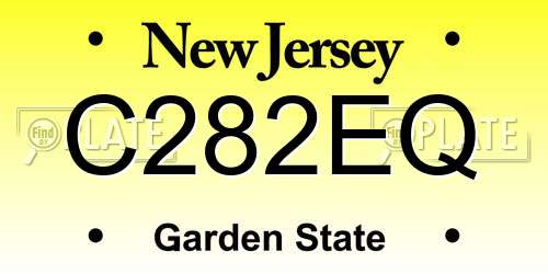 C282EQ New Jersey License Plate