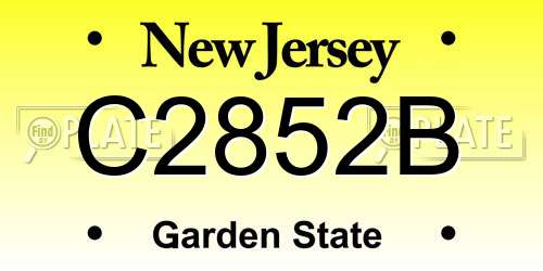 C2852B New Jersey License Plate