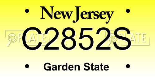 C2852S New Jersey License Plate