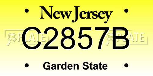 C2857B New Jersey License Plate