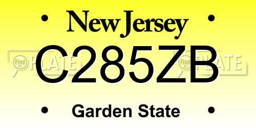 C285ZB New Jersey License Plate